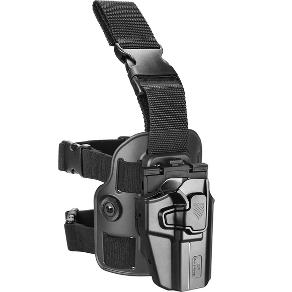 New Gun & Flower Level II Tactical Drop Leg Holster Full & Compact Size Pistols - Picture 2 of 7